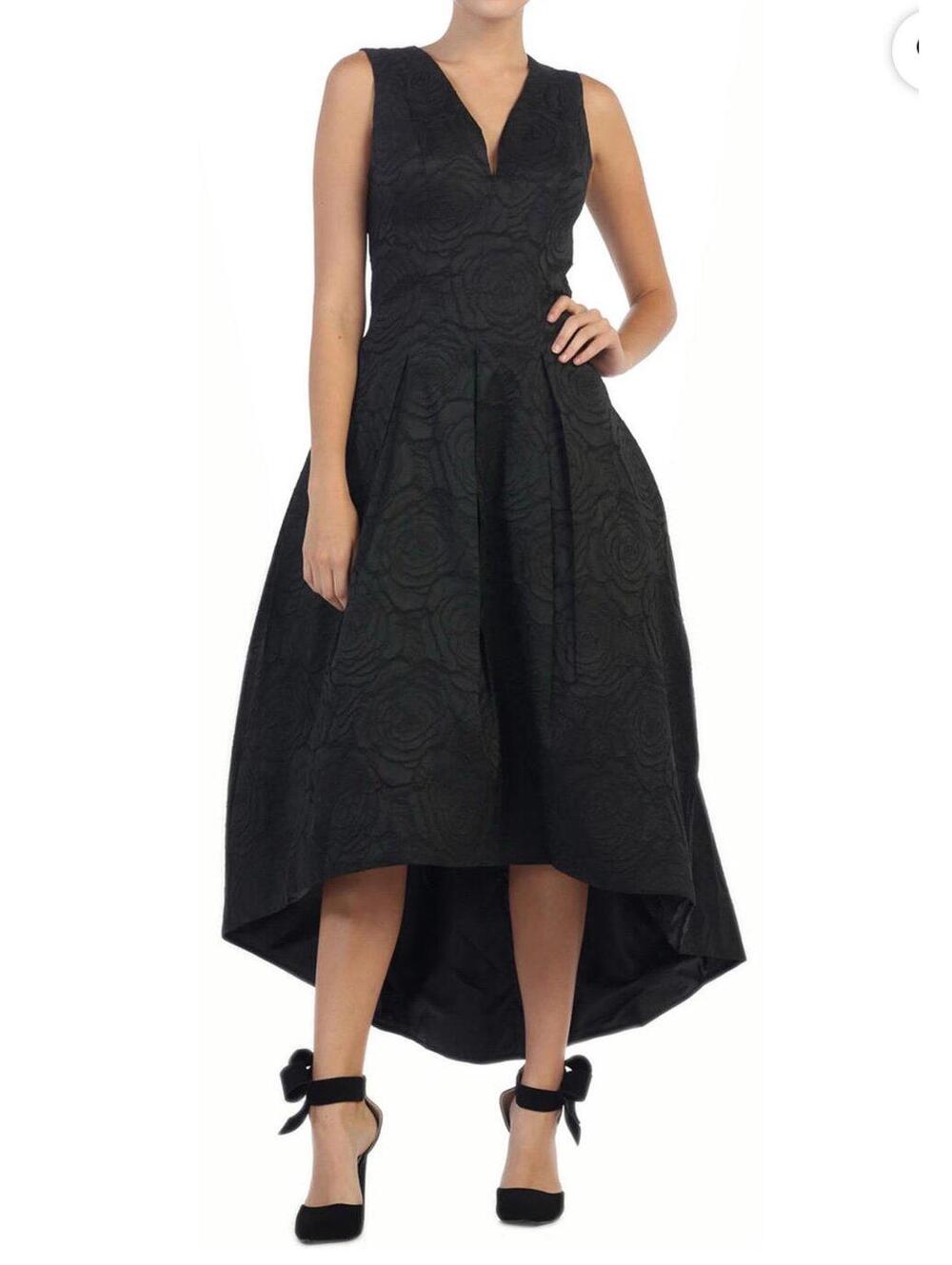 Royal Queen Floral Hi Low Formal Classic Homecoming Prom Black Dress Sz 6